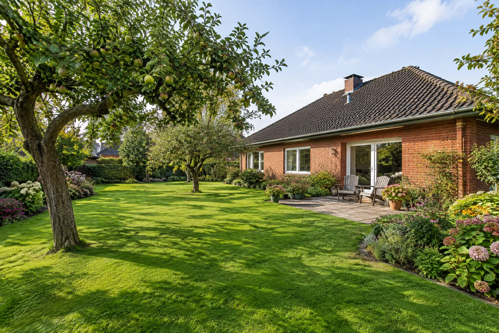 Garten des Bungalows in Wiesenbrück-Heidkamp